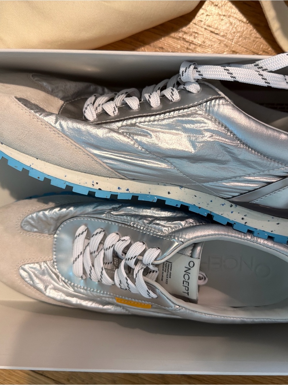 Oncept Silver Metallic Women's Lace-Up Sneakers